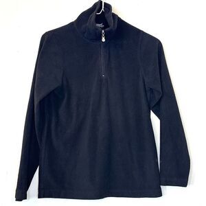 Killtec Mock Neck 1/4 Zip Up Baselayer Pullover Black Fleece Jacket Size 12